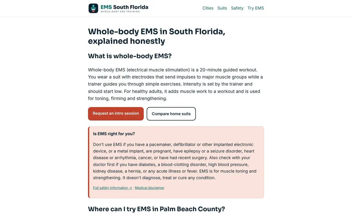 EMS South Florida homepage