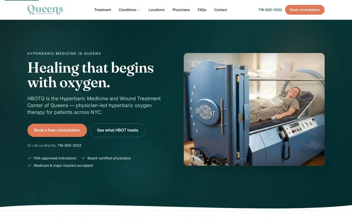 HBOTQ · Queens Hyperbaric homepage