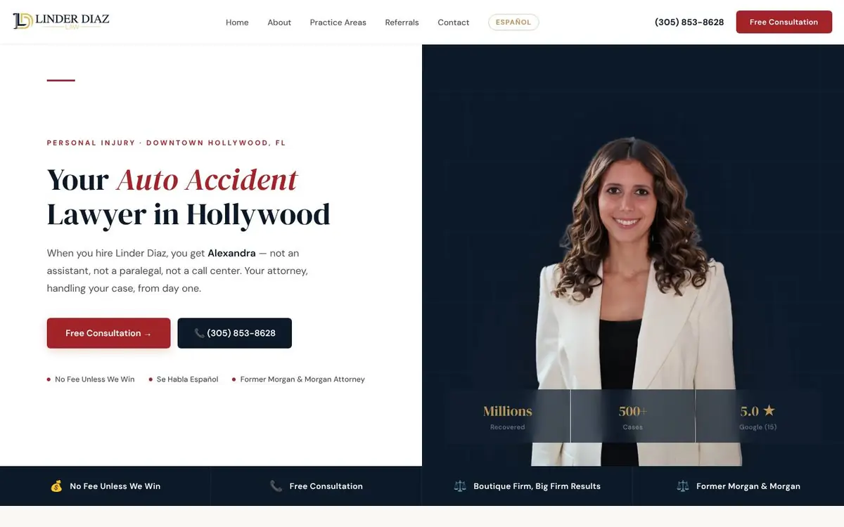 Linder Diaz Law homepage